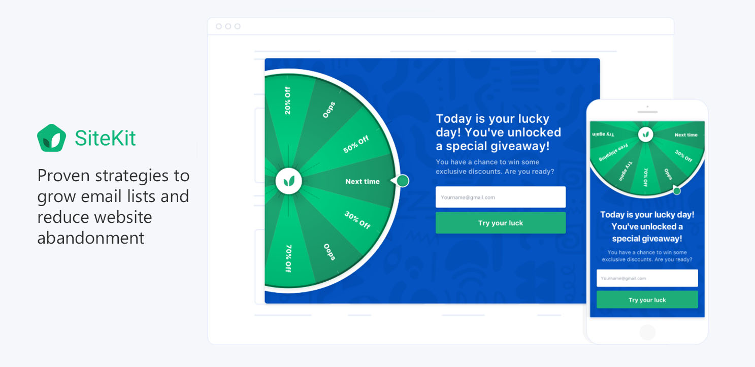 Image result for sitekit win wheel